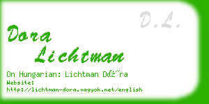 dora lichtman business card